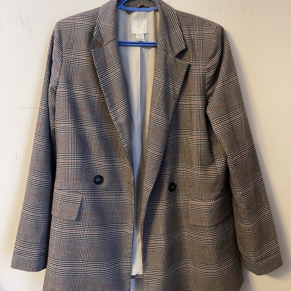 H&M plaid blazer